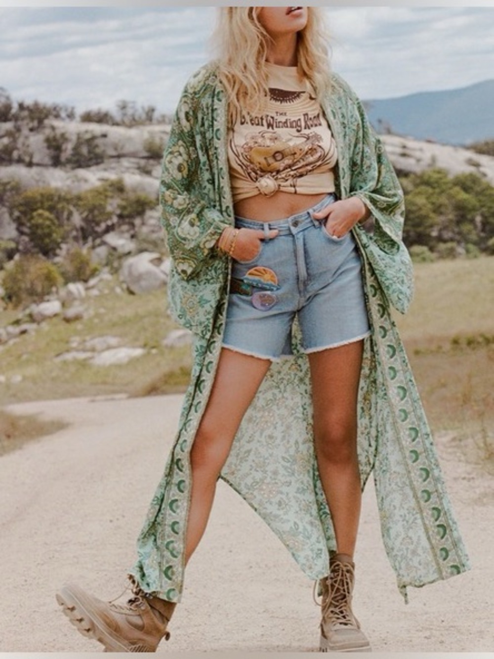 Spell And The Gypsy Folk Song Robe in Sage